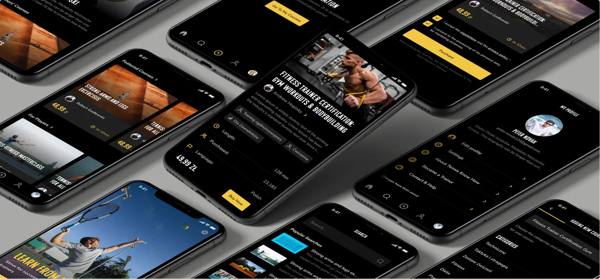 Tennis Know-How mobile app screens