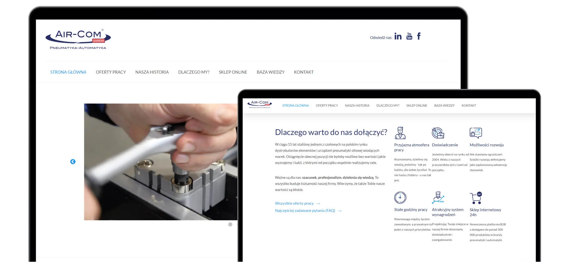 Podstrona o firmie w serwisie Air-com