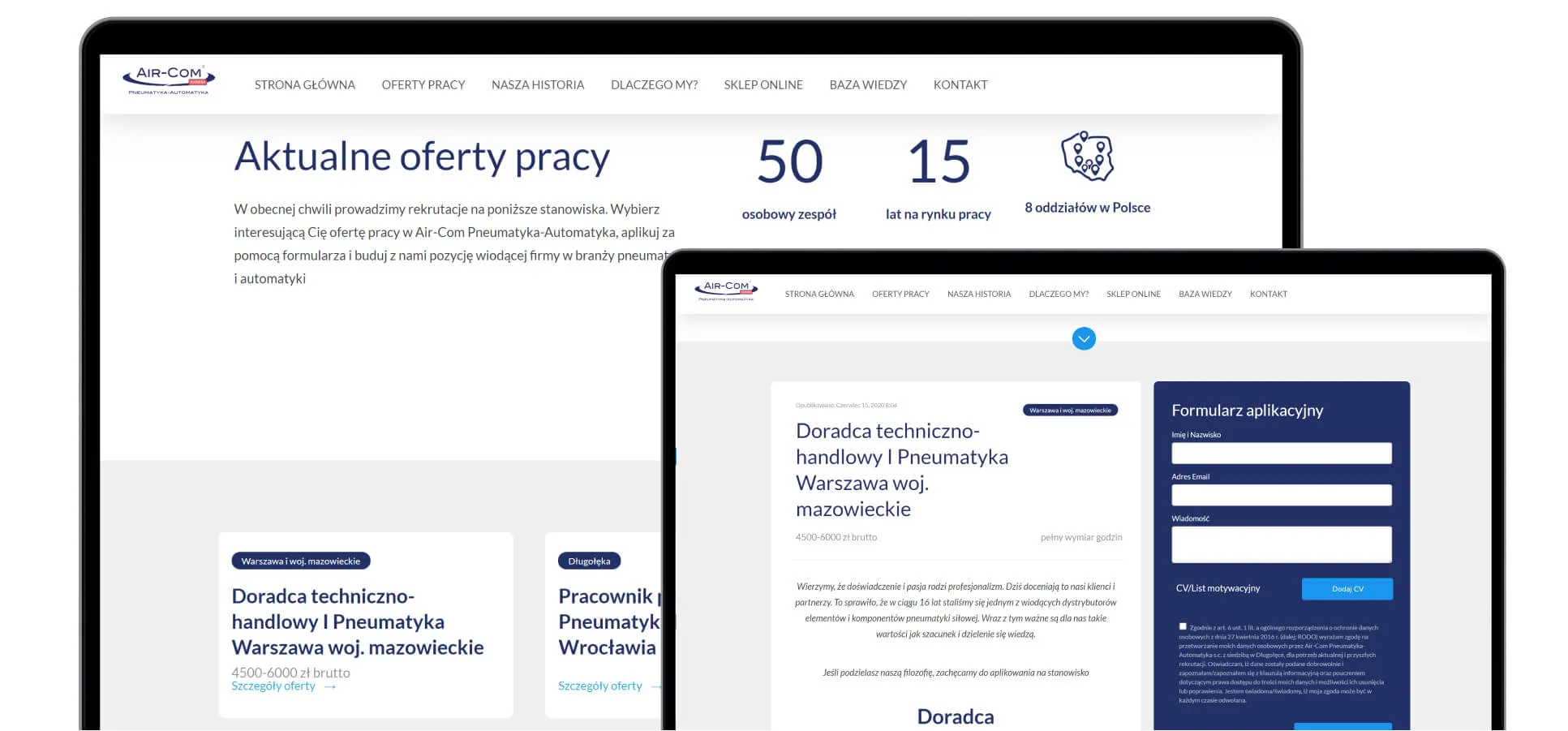 Portal kariery Air-com z aktualnymi ofertami pracy