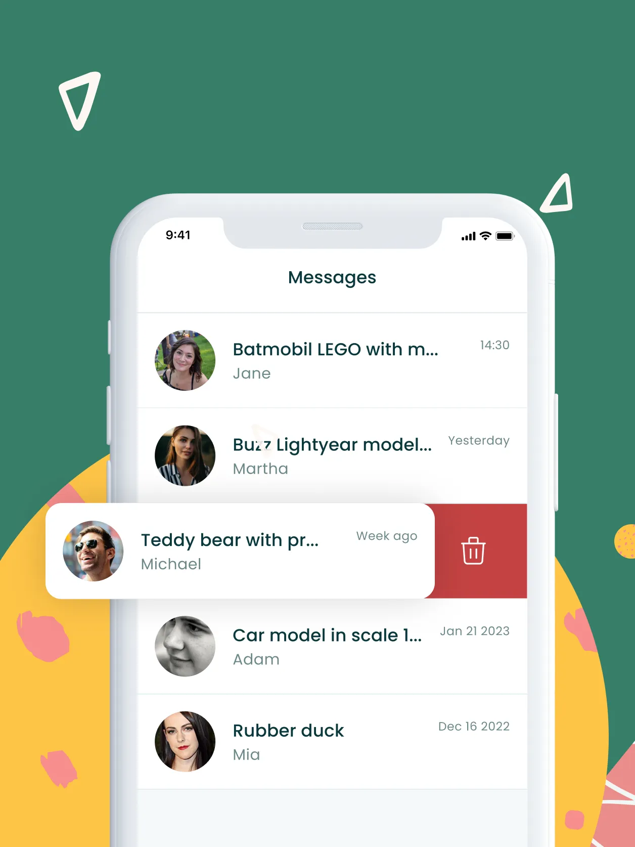 Chat conversation list between buyer and seller