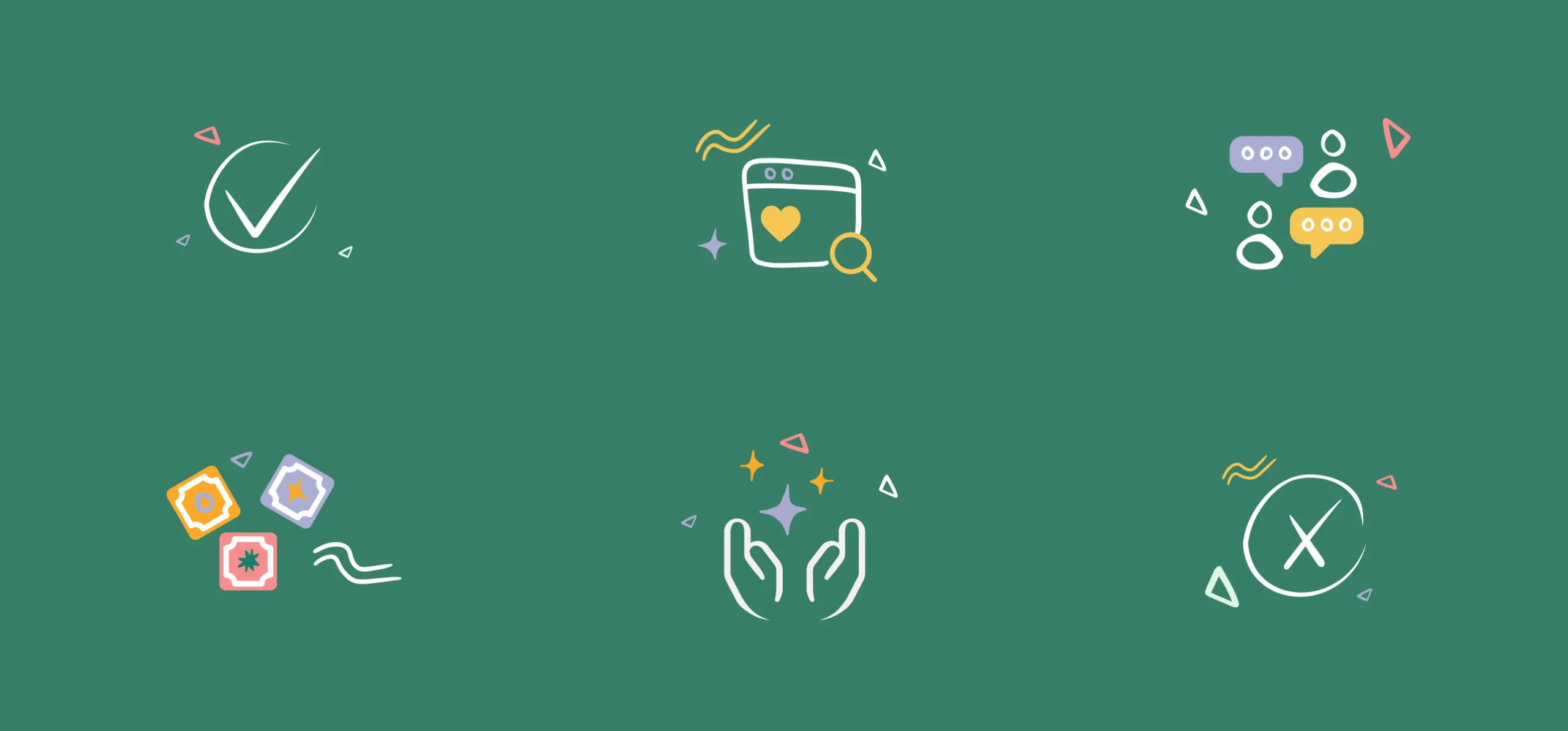 Icon and illustration set for the marketplace app