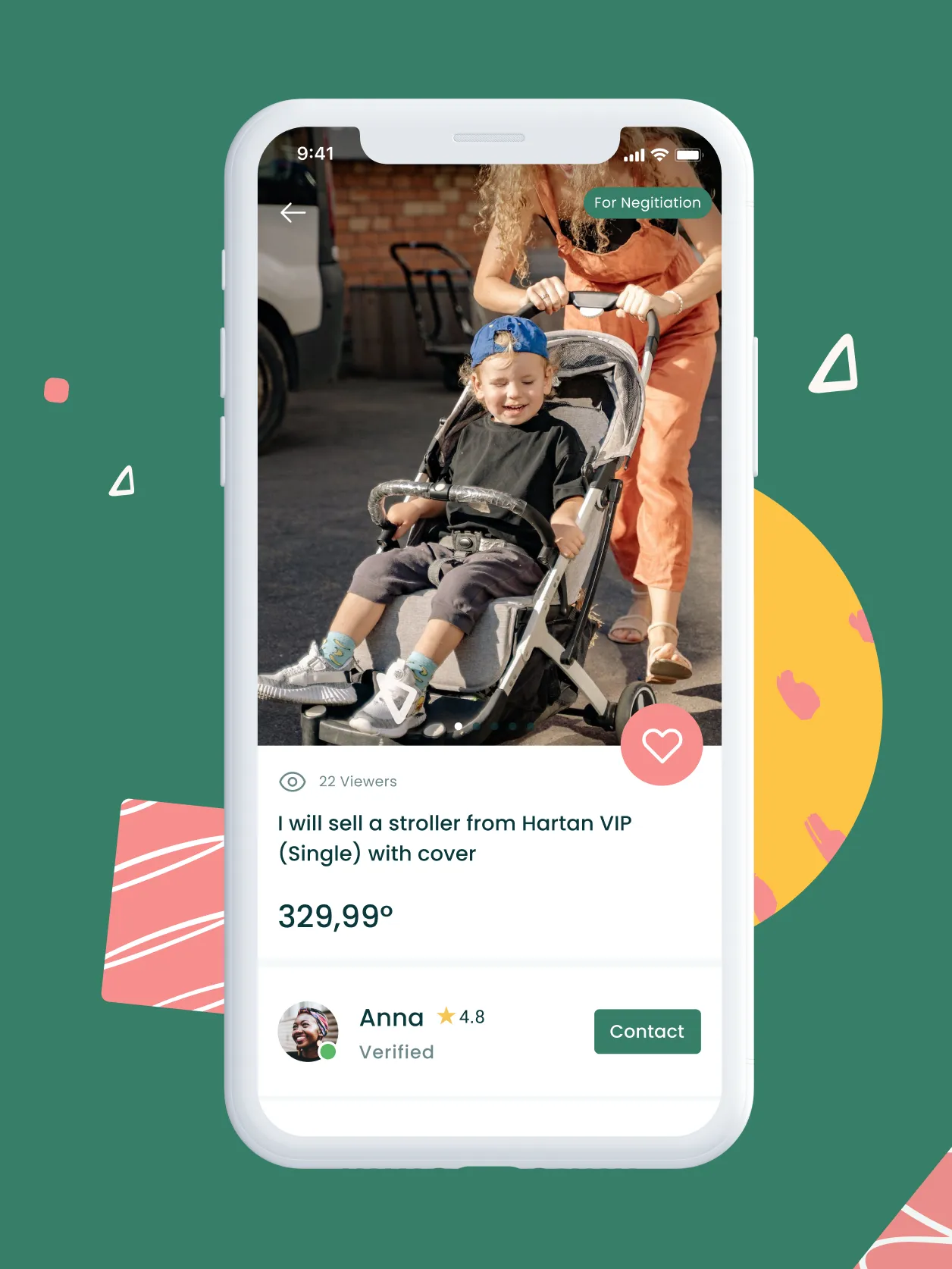 Product page with price and seller in the marketplace app