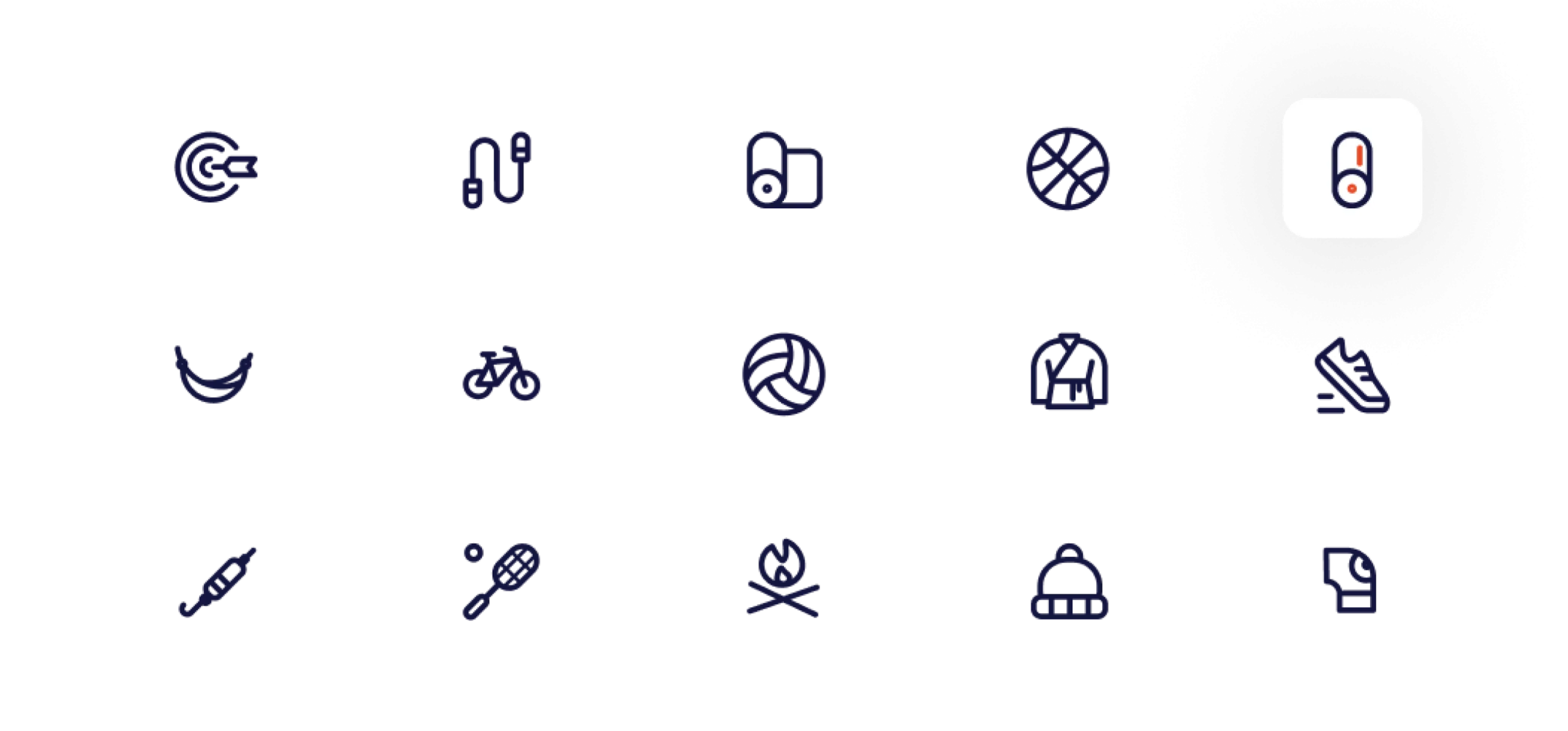 Set of sports icons designed for the shop