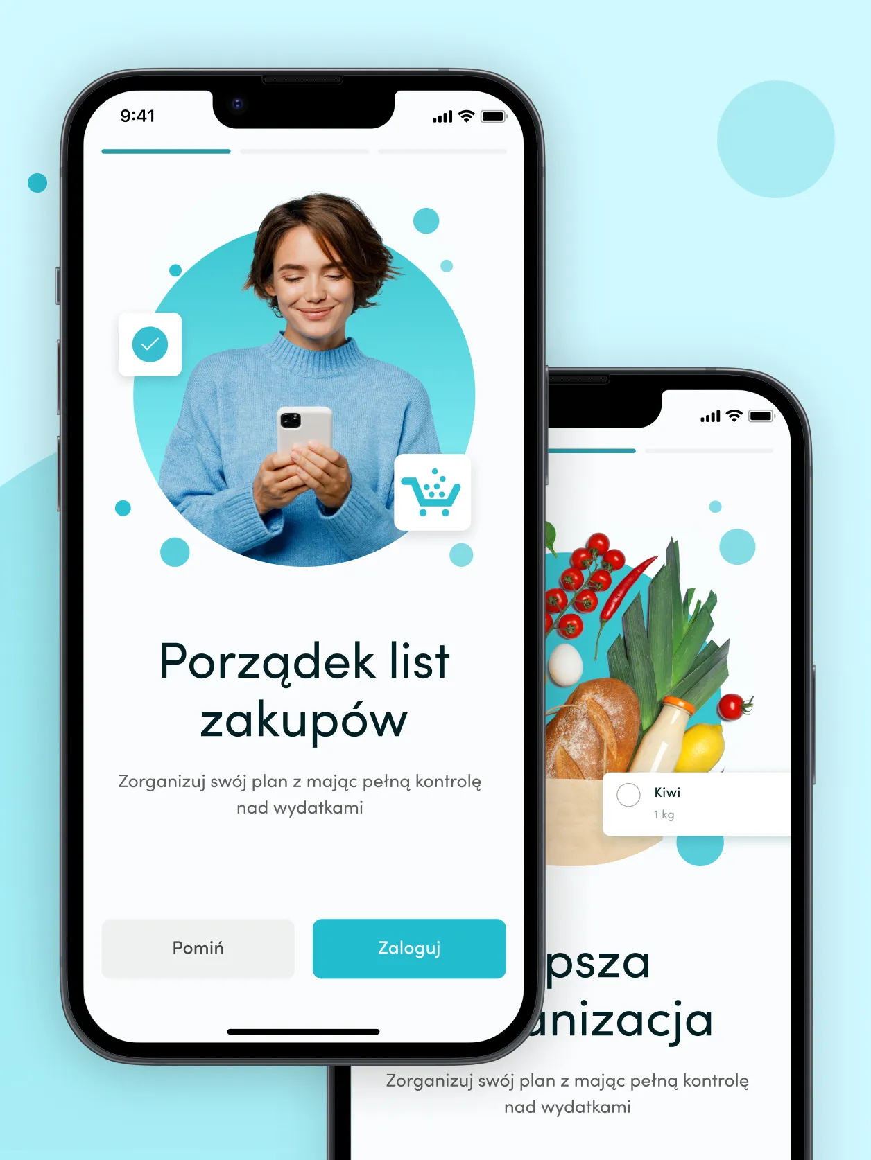 Onboarding screen of the Shopie shopping list app