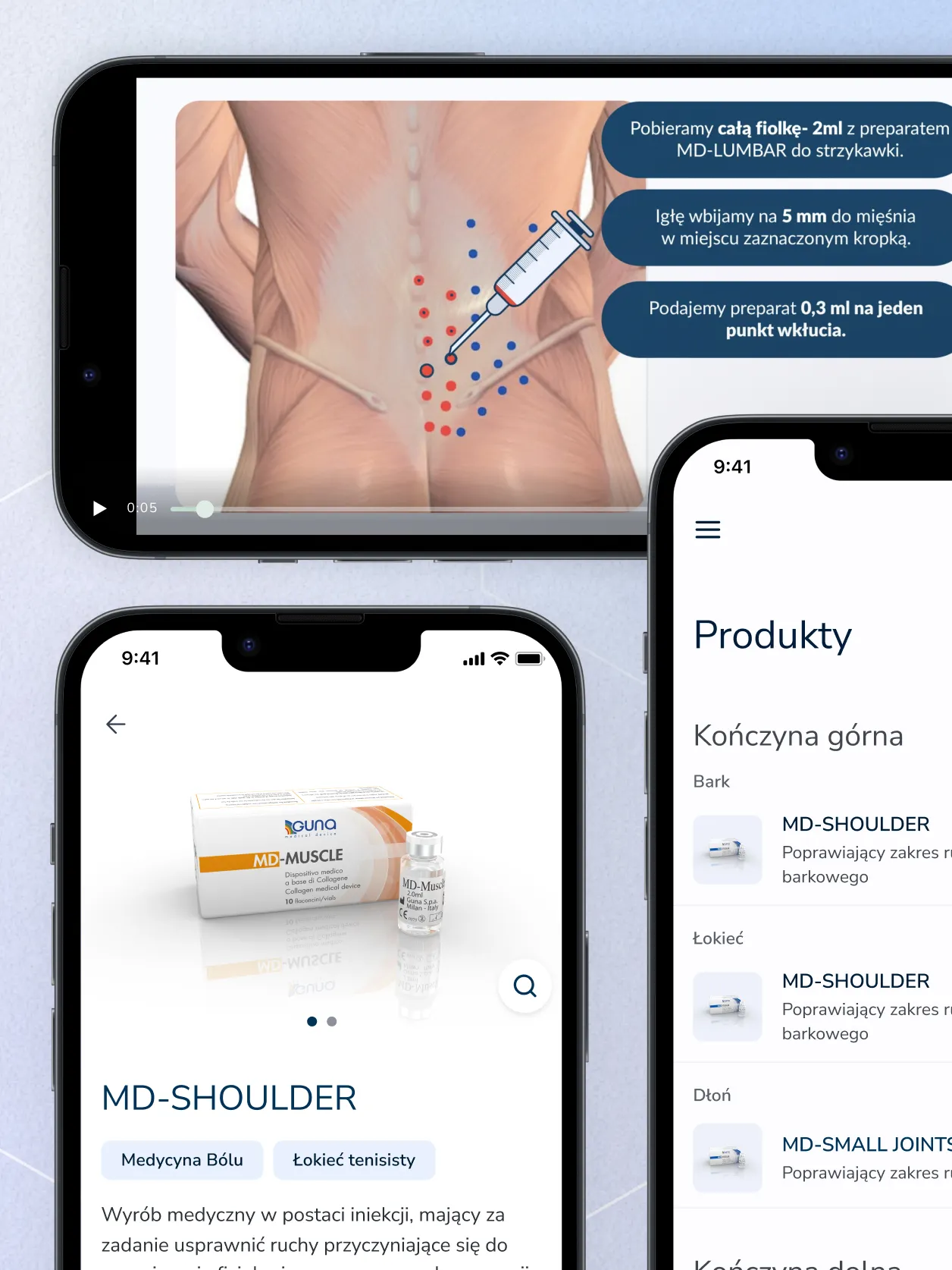 Injection instructions and a list of collagen products